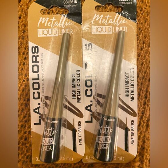 💥L.a. CoLors  2 PKMetallic Gold CBLE618 Liquid Liner Fine Tip Brush (2.5 ml)✨ - Picture 1 of 7